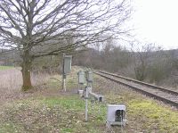 Schrankenbedienung für drei Schranken am ehemaligen Standort an der Kanonenbahn im Wehretal zwischen Bischhausen und Waldkappel (Foto: N. N.)