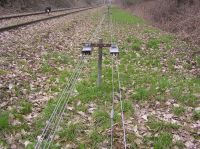 Leitungspfosten an der Kanonenbahn im Wehretal zwischen Bischhausen und Waldkappel (Foto: N. N.)