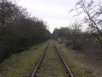 Blick von der Anrufschranke der Kanonenbahn von Bischhausen nach Waldkappel (Foto: N. N.)