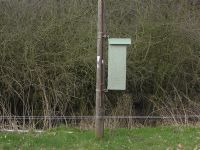 Fernsprecher am Telegrafenmast der Kanonenbahn im Wehretal zwischen Bischhausen nach Waldkappel (Foto: N. N.)