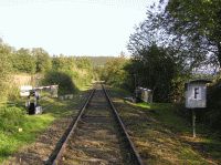 Ehemalige Anrufschranke an der Kanonenbahn im Wehretal zwischen Waldkappel und Bischhausen (Foto: Lothar Brill)