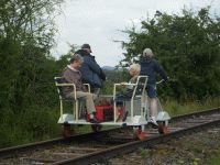 Erste Fahrten mit den Draisinen am 24.07.2010 (Foto: VES-Bahn e.V.)