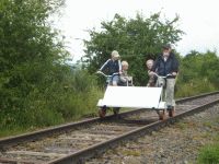 Erste Fahrten mit den Draisinen am 24.07.2010 (Foto: VES-Bahn e.V.)