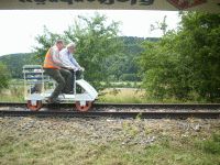 Erste Fahrten mit den Draisinen am 24.07.2010 (Foto: VES-Bahn e.V.)