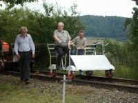 Erste Fahrten mit den Draisinen am 24.07.2010 (Foto: VES-Bahn e.V.)