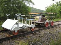 Erste Fahrten mit den Draisinen am 24.07.2010 (Foto: VES-Bahn e.V.)