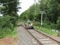 Erste Fahrten mit den Draisinen am 24.07.2010 (Foto: VES-Bahn e.V.)