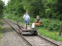 Erste Fahrten mit den Draisinen am 24.07.2010 (Foto: VES-Bahn e.V.)