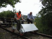 Erste Fahrten mit den Draisinen am 24.07.2010 (Foto: VES-Bahn e.V.)