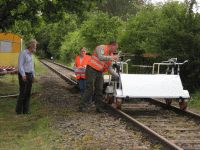 Erste Fahrten mit den Draisinen am 24.07.2010 (Foto: VES-Bahn e.V.)