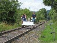 Erste Fahrten mit den Draisinen am 24.07.2010 (Foto: VES-Bahn e.V.)