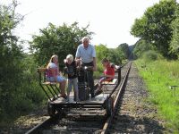 Erste Fahrten mit den Draisinen am 24.07.2010 (Foto: VES-Bahn e.V.)