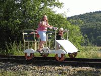 Erste Fahrten mit den Draisinen am 24.07.2010 (Foto: VES-Bahn e.V.)