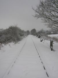 Blick nach Waldkappel am ehemaligen Standort der Schrankenkurbeln bei km 59,000 an der Kanonenbahn (Foto: N. N.)