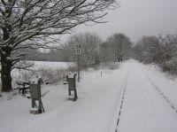 Blick nach Bischhausen am ehemaligen Standort der Schrankenkurbeln bei km 59,000 an der Kanonenbahn (Foto: N. N.)