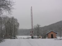 Fernbediente Schranke im Fohntal an der Kanonenbahn im Wehretal zwischen Bischhausen und Waldkappel (Foto: N. N.)