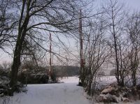 Südansicht der imaginären Schranke vor dem ehemaligen Vorsignal des Bahnhofs Waldkappel an der Kanonenbahn (Foto: N. N.)