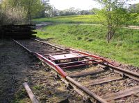 Wendevorrichtung für die Einrichtungs-Draisine am Streckenende im Wehretal zwischen Bischhausen und Waldkappel (Foto: N. N.)