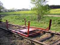 Wendevorrichtung für die Einrichtungs-Draisine am Streckenende im Wehretal zwischen Bischhausen und Waldkappel (Foto: N. N.)